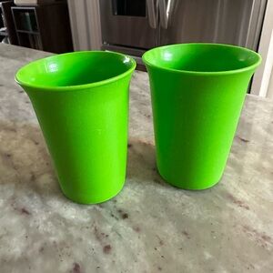 Vintage Tupperware Bell Tumblers 7 oz bright green